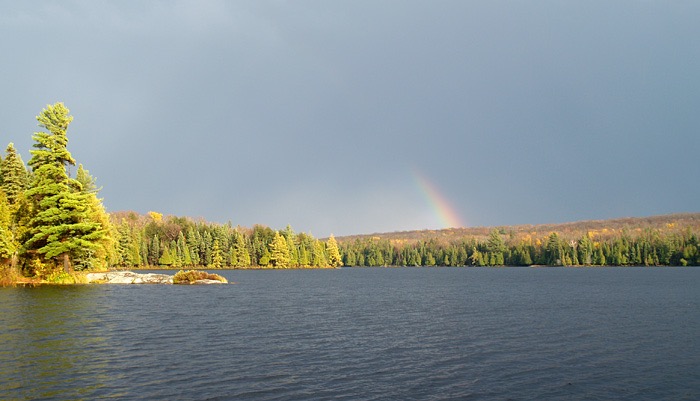 Late in the afternooon a rainbow appeared on Owl Lake