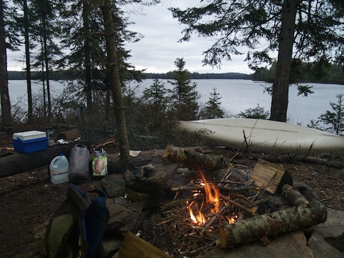 Campfire on Rain Lake